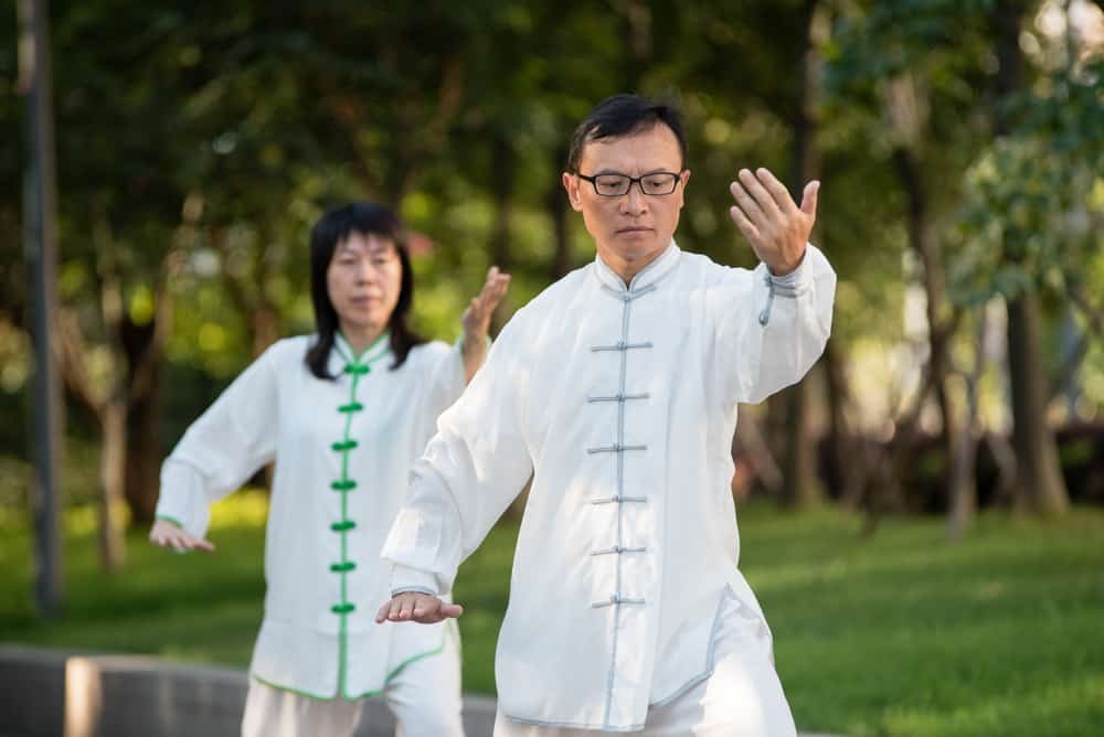 Tai Chi practitioners in the early morning